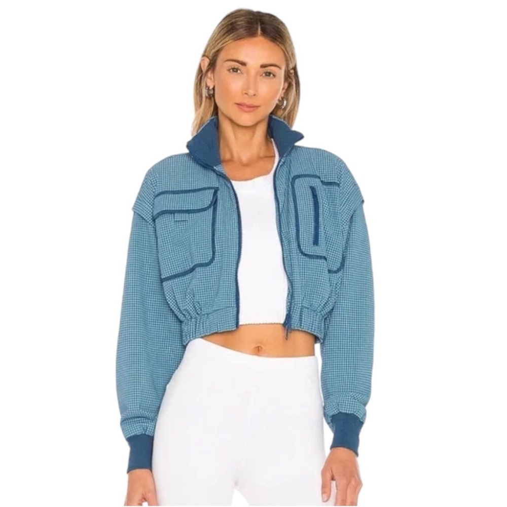 Free People Blue Cropped Jacket